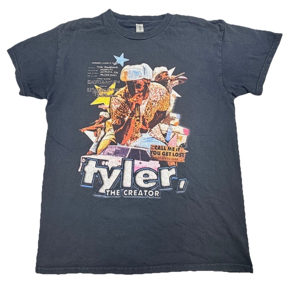 Tyler The Creator Call Me If You Get Lost T Shirt Graphic Tee Charcoal Medium